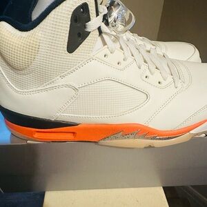 Jordan White and Orange Athletic Shoes